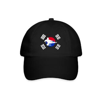 Combattant de Taekwondo avec le drapeau de la Corée du Sud - Casquette classique - noir/noir - Devant