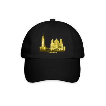 Augsburg Schwaben Bayern Rathaus Perlachturm - Baseballkappe - Schwarz/Schwarz - Vorne