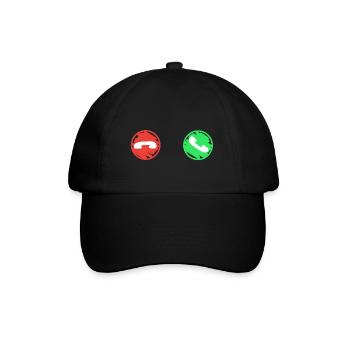 Anruf Symbol Lustig - Baseballkappe - Schwarz/Schwarz - Vorne