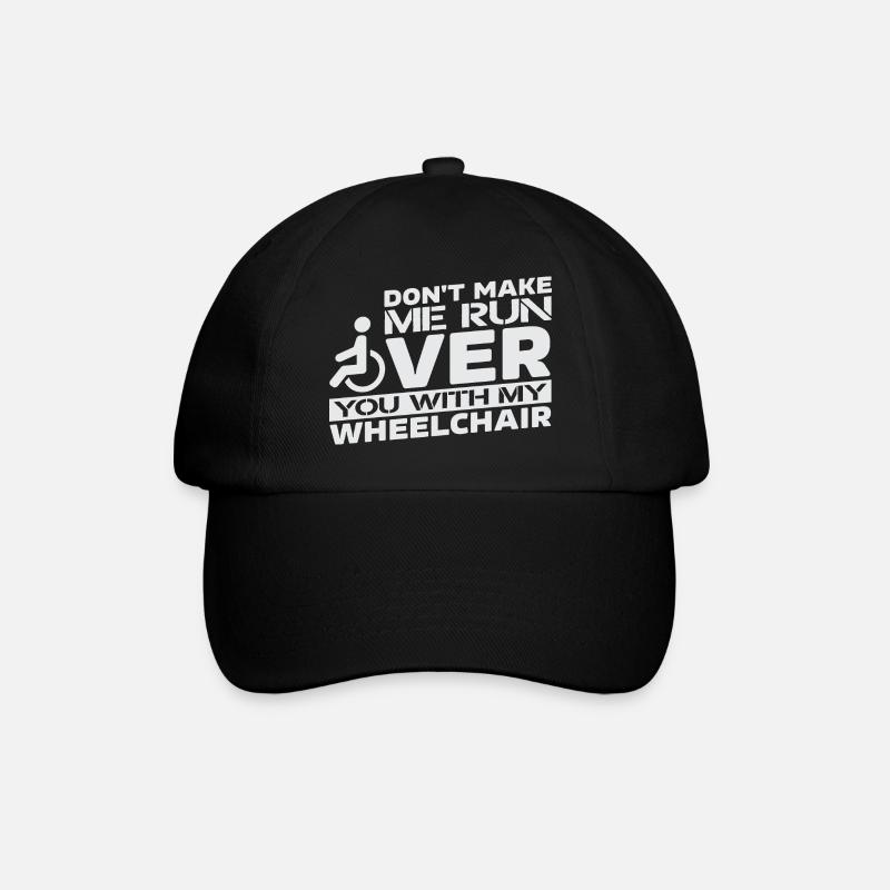 Rollstuhl Rollstuhlfahrer Rollstuhlfahrerin Rolli - Baseballkappe - Schwarz/Schwarz