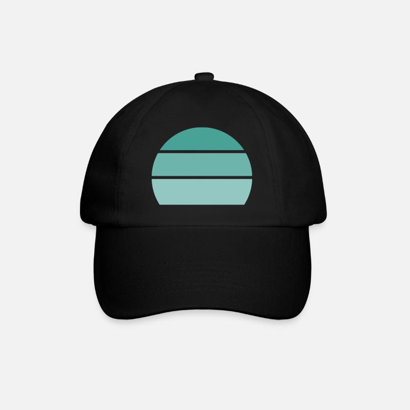 Bleu - coucher de soleil - Casquette classique - noir/noir