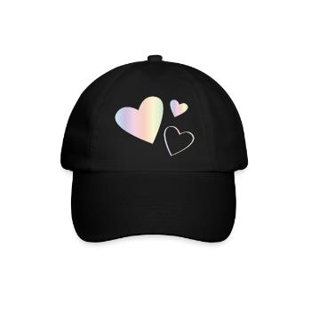 Pastel Rainbow Hearts - Baseball Cap - black/black - Front