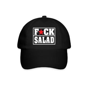 Fuck Salat BBQ Grillen Grillmeister Geschenk - Baseballkappe - Schwarz/Schwarz - Vorne