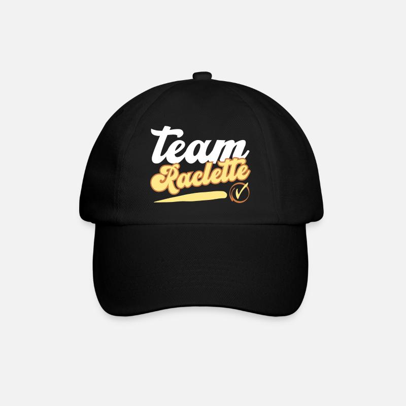 Team Raclette personalisierte Humor Geschenkidee - Baseballkappe - Schwarz/Schwarz