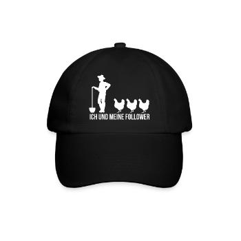 Ich und Meine Follower Hühner Huhn Landwirt Bauer - Baseballkappe - Schwarz/Schwarz - Vorne