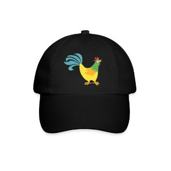 Rooster pattern colorful Easter Farmer Animal love colorful - Baseball Cap - black/black - Front