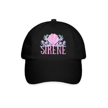 sirène couronne coquillages - Casquette classique - noir/noir - Devant