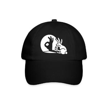 Kaninchen Schatten Hand ItalienOkay OK zeichen - Baseballkappe - Schwarz/Schwarz - Vorne