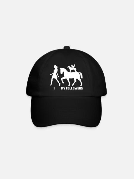 Pferd Follower - Baseballkappe - Schwarz/Schwarz