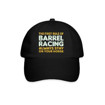 Barrel Racer Reiten Racing Rodeo Lustig - Baseballkappe - Schwarz/Schwarz - Vorne