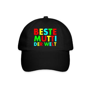 Beste mutti der welt - Baseballkappe - Schwarz/Schwarz - Vorne