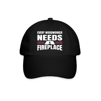 wood funny birthday present idea carpenter tshirts - Baseball Cap - black/black - Front