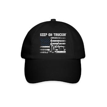 Keep On Truckin Awesome Patriotic Vintage Tea - Baseball Cap - black/black - Front