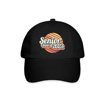 Senior Class Of 2023 Retro Graduation Party Geschenk - Baseballkappe - Schwarz/Schwarz - Vorne