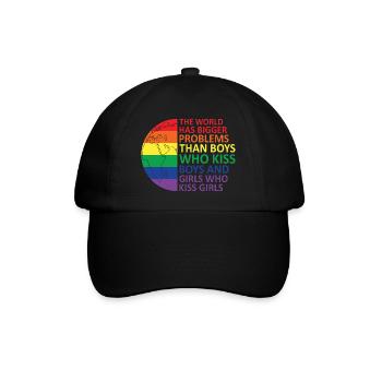 LGBTQ Nonbinary Colorful Rainbow Flag LGBTQ+ Pride - Baseball Cap - black/black - Front
