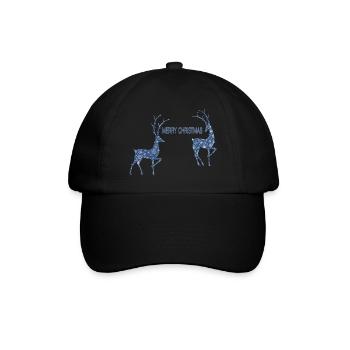 Blue reindeer couple for Christmas - Baseball Cap - black/black - Front
