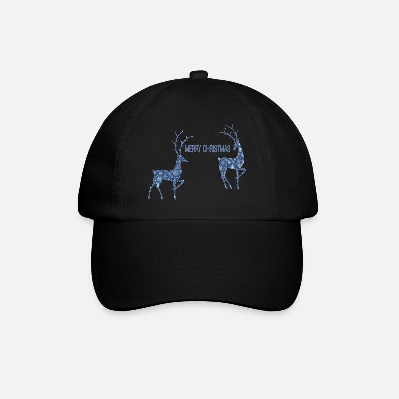 Couple de rennes bleus pour Noël - Casquette classique - noir/noir