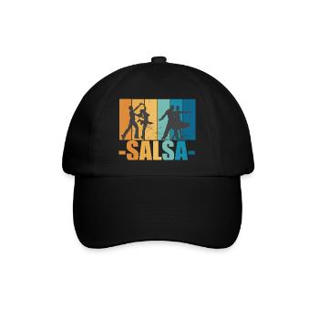 Salsa Vintage Tänzer Retro tanzen Geschenk - Baseballkappe - Schwarz/Schwarz - Vorne