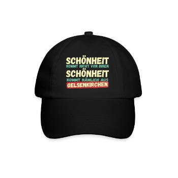 Schönheit kommt aus Gelsenkirchen - Baseballkappe - Schwarz/Schwarz - Vorne