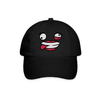 Visage comique féminin fou - Casquette classique - noir/noir - Devant