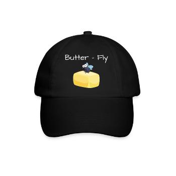Beurre et mouche, papillon - Casquette classique - noir/noir - Devant