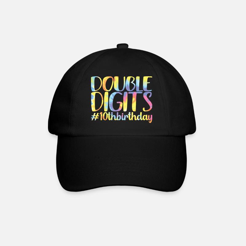 Cadeau de 10e anniversaire, 10 ans, pour garçons et filles - Casquette classique - noir/noir
