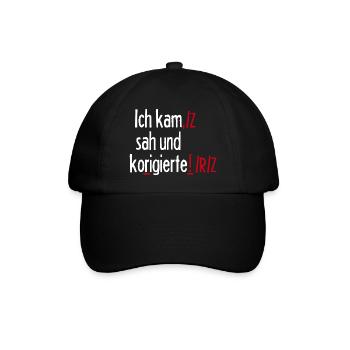 Grammatik Deutsch Lustiger Spruch Geschenk Lehrkra - Baseballkappe - Schwarz/Schwarz - Vorne