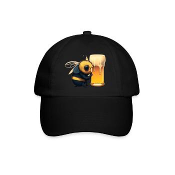 Süße Biene mit besonderem Nektar: Bier - Baseballkappe - Schwarz/Schwarz - Vorne
