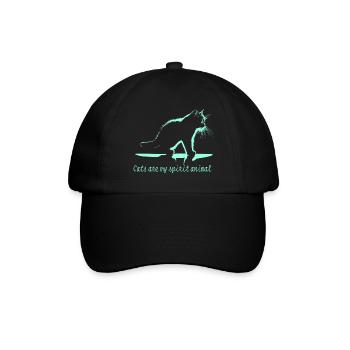 Spirit animal cat - Baseball Cap - black/black - Front