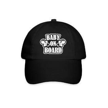 Baby on Board - Baseballkappe - Schwarz/Schwarz - Vorne