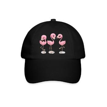 Cute Flamingos T Shirt - Baseball Cap - black/black - Front