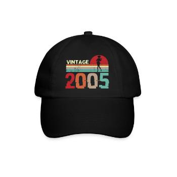 Vintage 2005 Anniversaire rétro sunset design - Casquette classique - noir/noir - Devant