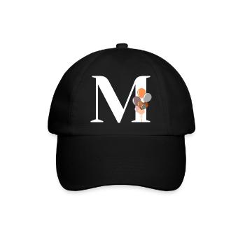 Lettre m ballon d’anniversaire - Casquette classique - noir/noir - Devant