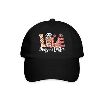 Dalmation Dog Coffee Lover Valentines Day - Baseball Cap - black/black - Front