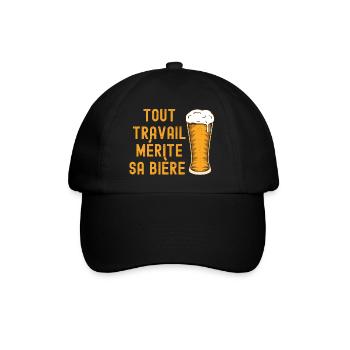 Tout travail mérite sa mère - Casquette classique - noir/noir - Devant