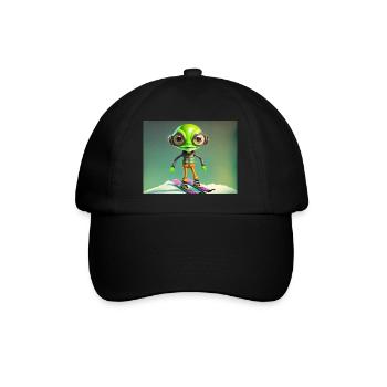 mignon petit vert rétro vintage alien skie - Casquette classique - noir/noir - Devant