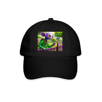 mignon petit extraterrestre vintage vert peinture une clôture - Casquette classique - noir/noir - Devant