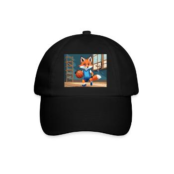 Niedlicher kleiner Teufel Fuchs Alltag – Basketball - Baseballkappe - Schwarz/Schwarz - Vorne