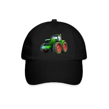 Neuer großer Traktor mit roten Felgen - Baseballkappe - Schwarz/Schwarz - Vorne