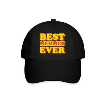 Lustiges Geschenk mit Vornamen Mehmet - Baseballkappe - Schwarz/Schwarz - Vorne