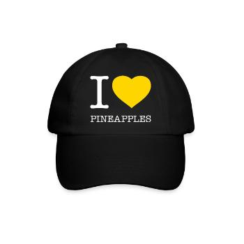 I LOVE PINEAPPLES - Baseballkappe - Schwarz/Schwarz - Vorne