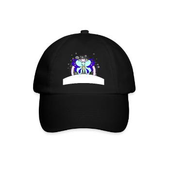 Papillon coloré avec champ d’écriture - Casquette classique - noir/noir - Devant