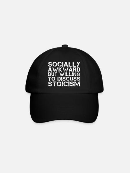 Stoizismus Spruch Socially Awkward - Baseballkasket - sort/sort