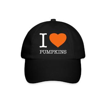 I LOVE PUMPKINS Kürbis Kürbisse - Baseball Cap - black/black - Front