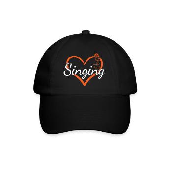 Singer Heart Singing - Baseballkappe - Schwarz/Schwarz - Vorne