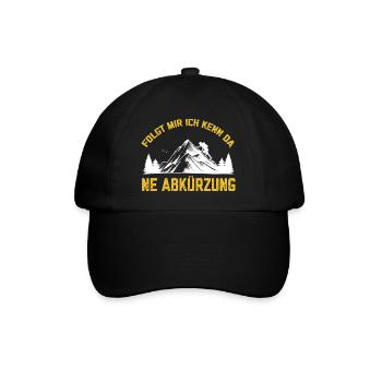 Folgt mir Ich kenn da ne Abkürzung Wandern gehen - Baseballkappe - Schwarz/Schwarz - Vorne