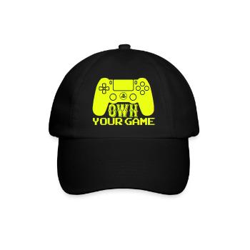 Gamer Game Play Online Computer Gaming Arcade Neon - Baseball Cap - black/black - Front