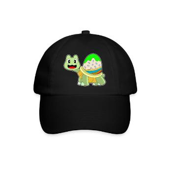 Schildkröte Ostern Osterei - Baseballkappe - Schwarz/Schwarz - Vorne