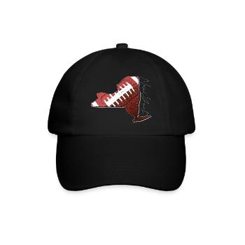 New York (USA) | echter Football | Landkarte Scpt - Baseballkappe - Schwarz/Schwarz - Vorne