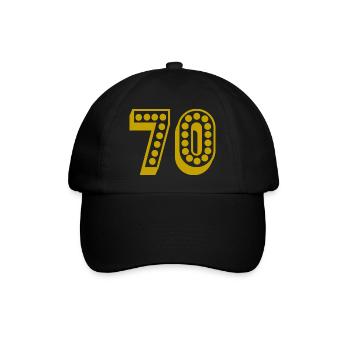 70. 70 ANS. 70e ANNIVERSAIRE. ANNIVERSAIRE 70 ANS. - Casquette classique - noir/noir - Devant
